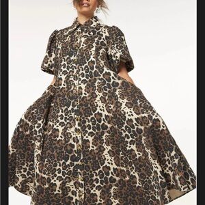 La Boheme Girls Peyton Leopard Print Midi Dress - NWT